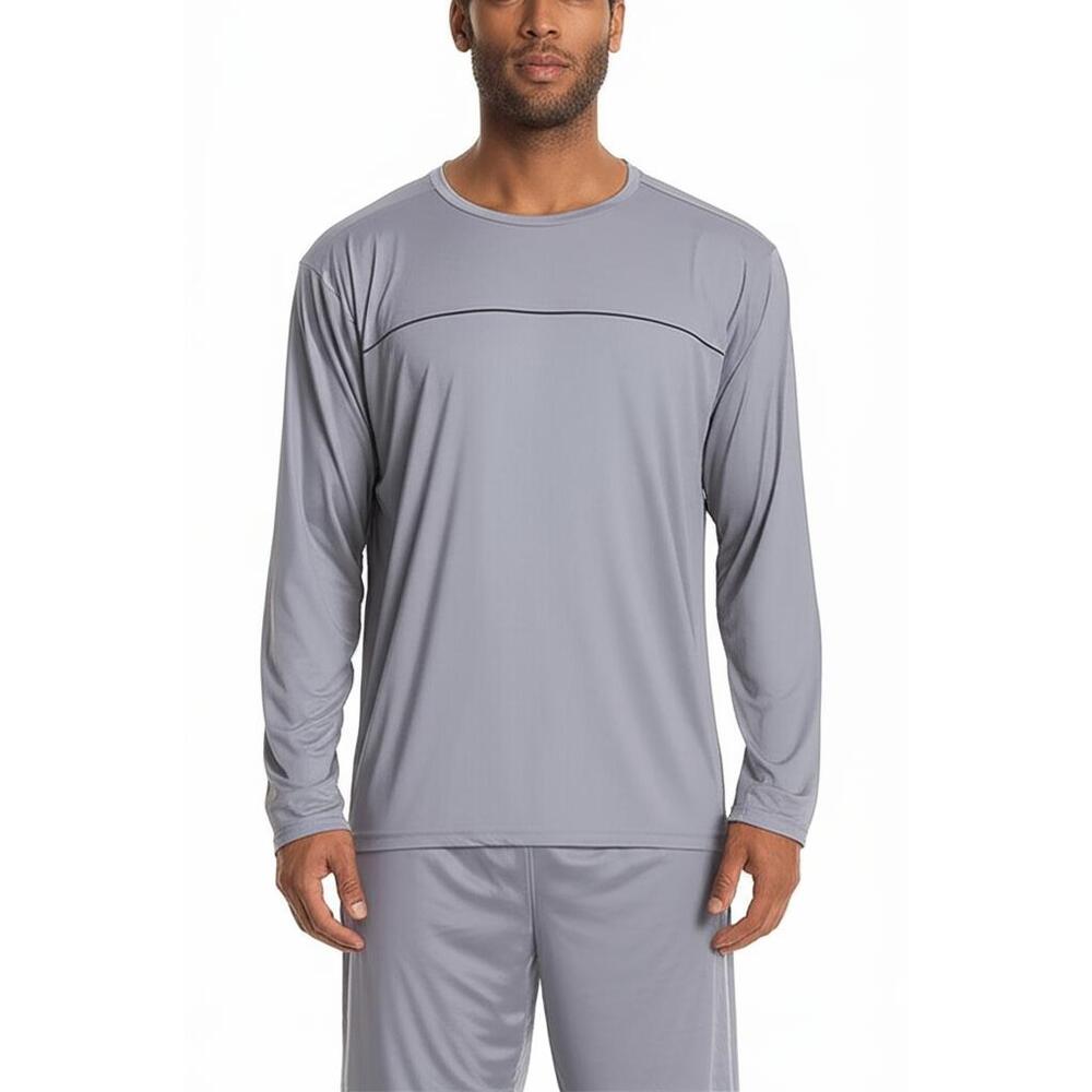 MSX Michael Strahan Mens Grey Crew Neck Long Sleeve Performance Shirt Size‎ XXL